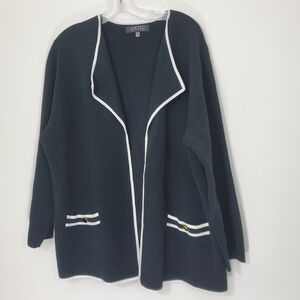 Kasper Black Buttonless Cardigan, Size 1X